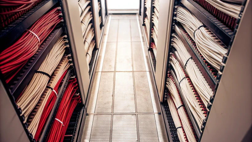 High-performance server equipment with fiber optic cables for online casino operations